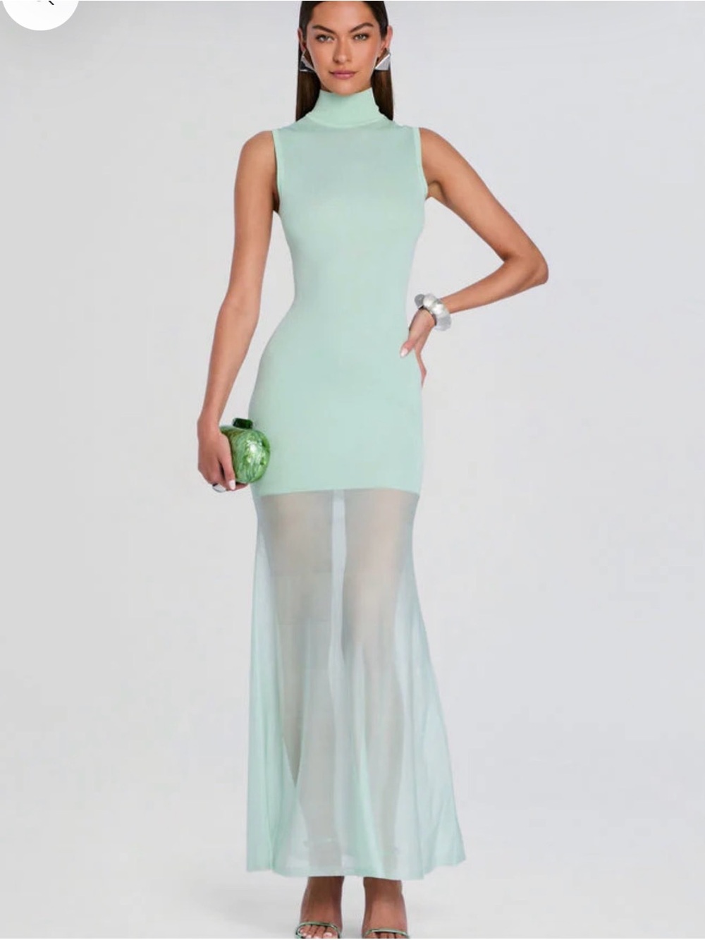 SEROYA AMINE KNIT MAXI DRESS Spearmint Size Small MSRP $358 New